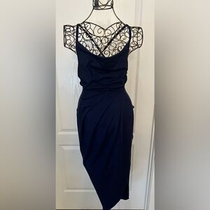 Go Couture Strapless Navy Dress